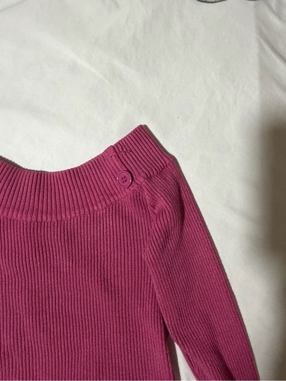 Fuchsia Ribbed Collared Knit Top - Picture 3 of 6